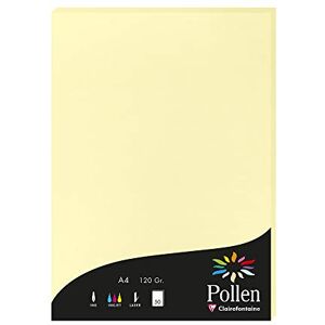Clairefontaine Ref 4207C Pollen Coloured Paper (Pack of 50 Sheets) A4 (210 x 297mm), 120gsm Paper, Inkjet & Laser Printer Compatible, Acid Free Canary Clairefontaine Ref 4207C Pollen Coloured Paper (Pack of 50 Sheets) A4 (210 x 297mm), 120gsm Paper, Inkjet & Laser Printer Compatible, Acid Free Canary