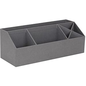 Bigso Box of Sweden Desk Storage Organiser with 4 Compartments Stationery Storage for Notes, Paperclips, Pens etc. Pen Holder Made of Fibreboard and Paper in Linen Look Grey Bigso Box of Sweden Desk Storage Organiser with 4 Compartments Stationery Storage for Notes, Paperclips, Pens etc. Pen Holder Made of Fibreboard and Paper in Linen Look Grey
