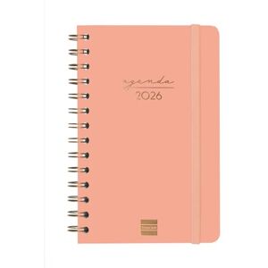 Finocam Spiral Agenda 2026 Week to View Horizontal January December (12 months) 2026 Yearly Planner with Rubber Spiral Double Hardcover Coral English Finocam Spiral Agenda 2026 Week to View Horizontal January December (12 months) 2026 Yearly Planner with Rubber Spiral Double Hardcover Coral English