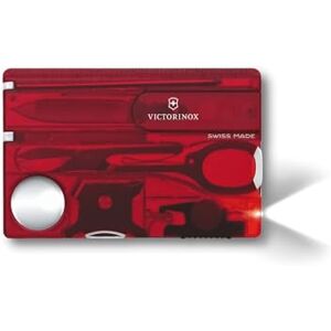 Victorinox Swiss Card Lite, Swiss Made Pocket Tool, 13 Functions, LED, Magnifier, Red Transparent Victorinox Swiss Card Lite, Swiss Made Pocket Tool, 13 Functions, LED, Magnifier, Red Transparent