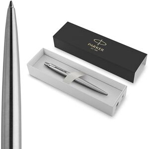 PARKER Jotter Ballpoint Pen Stainless Steel with Chrome Trim Medium Point Handwriting Pens & Stationery Supplies Blue Ink Gift Box PARKER Jotter Ballpoint Pen Stainless Steel with Chrome Trim Medium Point Handwriting Pens & Stationery Supplies Blue Ink Gift Box