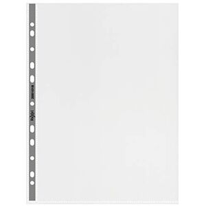 Rexel Nyrex Premium A4 Punched Pocket with Grey Spine, Clear, Pack of 50, 2001018, 90 Micron Rexel Nyrex Premium A4 Punched Pocket with Grey Spine, Clear, Pack of 50, 2001018, 90 Micron