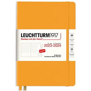 LEUCHTTURM1917 367555 Academic Weekly Planner Medium (A5) 2024, 18 Months, Rising Sun, English LEUCHTTURM1917 367555 Academic Weekly Planner Medium (A5) 2024, 18 Months, Rising Sun, English