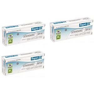 Rapid SP19 Standard Staples, For Stapling up to 20 Sheets, Use with Stapling Pliers, Galvanised Wire, Pack of 15000, 24873900 Rapid SP19 Standard Staples, For Stapling up to 20 Sheets, Use with Stapling Pliers, Galvanised Wire, Pack of 15000, 24873900