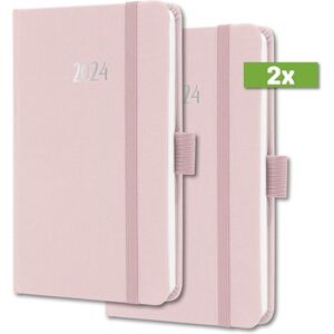 Sigel J4404 Weekly planner Jolie 2024, FSC-certified, 2 pages equal to 1 week, hardcover with a fabric surface, approx. A6, light Pink, 174 pages, 2 Pieces Sigel J4404 Weekly planner Jolie 2024, FSC-certified, 2 pages equal to 1 week, hardcover with a fabric surface, approx. A6, light Pink, 174 pages, 2 Pieces