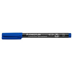STAEDTLER 314-3 Lumocolor Permanent Pen, Bold Line Width, 1.0-2.5mm Blue (Box of 10) STAEDTLER 314-3 Lumocolor Permanent Pen, Bold Line Width, 1.0-2.5mm Blue (Box of 10)