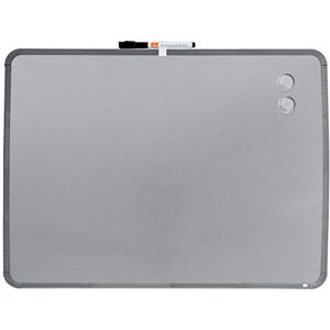Nobo Small Magnetic Whiteboard With Slim Silver Frame, Portable, Wall Mountable, Portrait Or Landscape, Integrated Hand Grips & Pen Clip, 580 x 430 mm, QB05742C Nobo Small Magnetic Whiteboard With Slim Silver Frame, Portable, Wall Mountable, Portrait Or Landscape, Integrated Hand Grips & Pen Clip, 580 x 430 mm, QB05742C