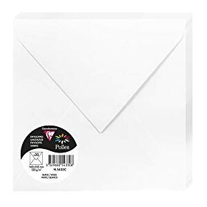 Clairefontaine 5433C Pack of 20 Gummed Envelopes Square Format 16.5x16.5cm 120g/m² White Invitation Events Correspondence Pollen Range Premium Smooth Paper Clairefontaine 5433C Pack of 20 Gummed Envelopes Square Format 16.5x16.5cm 120g/m² White Invitation Events Correspondence Pollen Range Premium Smooth Paper