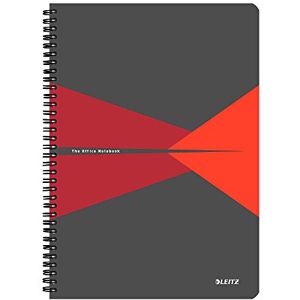 Leitz 46480025 A4 Stiff Cover Notebook, Red (90 Sheets, Ruled, 1 Bookmark, 90 gsm Ivory Paper, Office Range) Leitz 46480025 A4 Stiff Cover Notebook, Red (90 Sheets, Ruled, 1 Bookmark, 90 gsm Ivory Paper, Office Range)