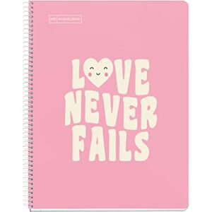 Miquelrius Message 1 Colour Strip A4 Notebook, 80 Dotted Sheets, 90g Paper, 4 Holes, Hard Card Cover, Pink Miquelrius Message 1 Colour Strip A4 Notebook, 80 Dotted Sheets, 90g Paper, 4 Holes, Hard Card Cover, Pink