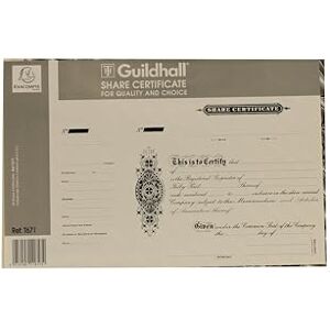 Exacompta Ref T671Z Guildhall Share Certificate Book, 203 x 318mm, 25 "Fully Paid" Certificates, Rigid Board Cover Bound Black & Grey "Cracked" Effect Exacompta Ref T671Z Guildhall Share Certificate Book, 203 x 318mm, 25 "Fully Paid" Certificates, Rigid Board Cover Bound Black & Grey "Cracked" Effect