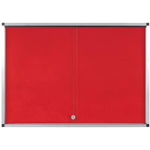 Bi-Office Exhibit Extra Pinnable Display Case, 6xA4, Red Felt Surface, Glass Door, Aluminium Frame Bi-Office Exhibit Extra Pinnable Display Case, 6xA4, Red Felt Surface, Glass Door, Aluminium Frame