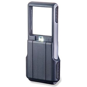 Carson PO-25 MiniBrite LED Lighted Pocket 3x Magnifier with Built-in Sliding Lens Cover, Grey, 2.0" x 0.6" x 4.5 Carson PO-25 MiniBrite LED Lighted Pocket 3x Magnifier with Built-in Sliding Lens Cover, Grey, 2.0" x 0.6" x 4.5