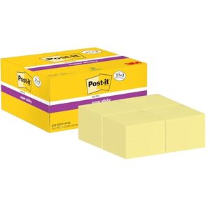 Post-it Super Sticky Notes, Canary Yellow, Promo Pack 21 + 3 Free Pads, 47.6 mm x 47.6 mm, 90 Sheets per Pad Self-Sticking Notes for Walls, Monitors and Fridge Post-it Super Sticky Notes, Canary Yellow, Promo Pack 21 + 3 Free Pads, 47.6 mm x 47.6 mm, 90 Sheets per Pad Self-Sticking Notes for Walls, Monitors and Fridge