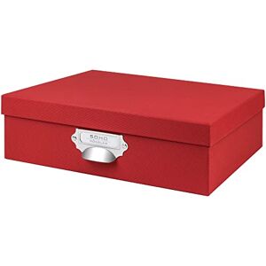 Rössler Rossler Soho A4 Paper Box with Index Holder and Handle Red Rössler Rossler Soho A4 Paper Box with Index Holder and Handle Red