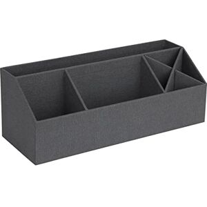 Bigso Box of Sweden Desk Storage Organiser with 4 Compartments Stationery Storage for Notes, Paperclips, Pens etc. Pen Holder Made of Fibreboard and Paper in Linen Look Black Bigso Box of Sweden Desk Storage Organiser with 4 Compartments Stationery Storage for Notes, Paperclips, Pens etc. Pen Holder Made of Fibreboard and Paper in Linen Look Black
