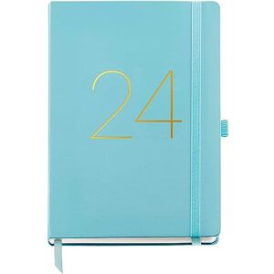 Miquelrius Annual Planner 2024, Week to View, Plus Size 155 x 213 mm (similar A5), Stitched Leather Hard Cover, Elastic Rubber, Spanish, English and Portuguese, Aquamarine Miquelrius Annual Planner 2024, Week to View, Plus Size 155 x 213 mm (similar A5), Stitched Leather Hard Cover, Elastic Rubber, Spanish, English and Portuguese, Aquamarine