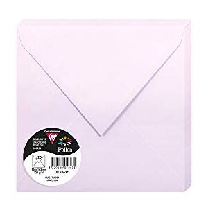 Clairefontaine 5863C Pack of 20 Gummed Envelopes Square Format 16.5x16.5cm 120g/m² Lilac Invitation Event Correspondence Pollen Range Premium Smooth Paper Clairefontaine 5863C Pack of 20 Gummed Envelopes Square Format 16.5x16.5cm 120g/m² Lilac Invitation Event Correspondence Pollen Range Premium Smooth Paper