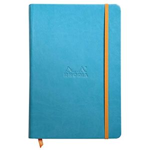 Rhodia 118747C Turquoise Rigid Notebook A5 Lined 192 pages Clairefontaine Ivory Paper 90 g/m Bookmark, Elastic Closure Faux Leather Cover rama Collection Rhodia 118747C Turquoise Rigid Notebook A5 Lined 192 pages Clairefontaine Ivory Paper 90 g/m Bookmark, Elastic Closure Faux Leather Cover rama Collection
