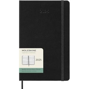Moleskine Weekly Planner, Vertical 12-Month 2025 Agenda, HardCover and Elastic Closure, Black Color, Large Format 13 x21 cm Moleskine Weekly Planner, Vertical 12-Month 2025 Agenda, HardCover and Elastic Closure, Black Color, Large Format 13 x21 cm