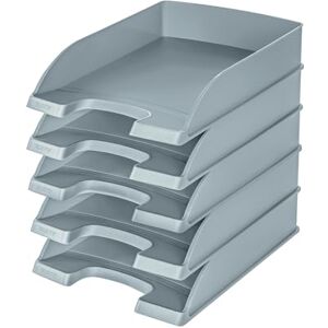 Leitz Plus Letter Tray – 70 mm – Pack of 5 Height 70 mm Silver Grey Leitz Plus Letter Tray – 70 mm – Pack of 5 Height 70 mm Silver Grey