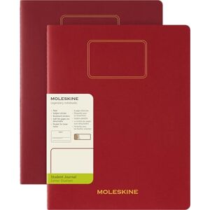 Moleskine Student Cahier Journal, Set of 2 Notebooks for Notes With Detachable Blank Pages, Cardboard Cover and Stickers, Colour Red, XXL Format 21.6 x 27.9 cm Moleskine Student Cahier Journal, Set of 2 Notebooks for Notes With Detachable Blank Pages, Cardboard Cover and Stickers, Colour Red, XXL Format 21.6 x 27.9 cm