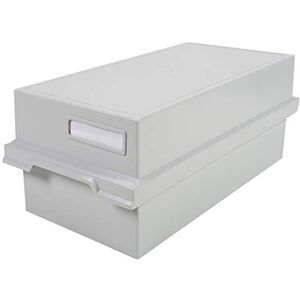 Exacompta Ref 51240D Record Card Holder with Lid 355 x 171 x 139mm in Size, A6 Horizontal Format, Front Label for Identification, Holds Approx. 600 Sheets Light Grey Exacompta Ref 51240D Record Card Holder with Lid 355 x 171 x 139mm in Size, A6 Horizontal Format, Front Label for Identification, Holds Approx. 600 Sheets Light Grey
