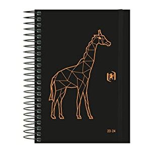 Oxford So Chic Agenda 2023 2024 Day Per Page, Extra Cover, 12 x 18 cm, Spanish, Giraffe Design Oxford So Chic Agenda 2023 2024 Day Per Page, Extra Cover, 12 x 18 cm, Spanish, Giraffe Design