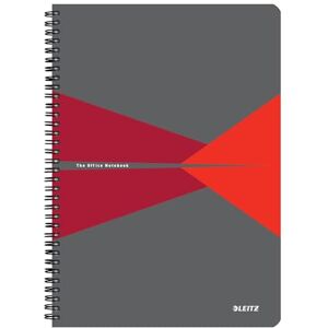 Leitz Office College Notepad A4 Squared Notebook with Spiral Bound, PP Cover, 360 Degree Opening, 180 Pages / 90 Sheets FSC-Certified Paper (80 g/m²), for Office and School, Red, 44951025 Leitz Office College Notepad A4 Squared Notebook with Spiral Bound, PP Cover, 360 Degree Opening, 180 Pages / 90 Sheets FSC-Certified Paper (80 g/m²), for Office and School, Red, 44951025
