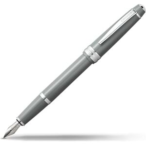 Cross Bailey Light Click-Off Cap Plastic Fountain Pen with Resin Finish, Medium Fountain, includes Premium Gift Box and Black Cartridge, 1 Pack, Polished Grey Cross Bailey Light Click-Off Cap Plastic Fountain Pen with Resin Finish, Medium Fountain, includes Premium Gift Box and Black Cartridge, 1 Pack, Polished Grey