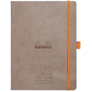 Rhodia 117784C Taupe Meeting Soft Notebook A5+ Pre-Printed Date/Notes/Action 160 Detachable Pages 90G Clairefontaine Paper Bookmark, Pencil Holder Faux Leather Cover rama Rhodia 117784C Taupe Meeting Soft Notebook A5+ Pre-Printed Date/Notes/Action 160 Detachable Pages 90G Clairefontaine Paper Bookmark, Pencil Holder Faux Leather Cover rama