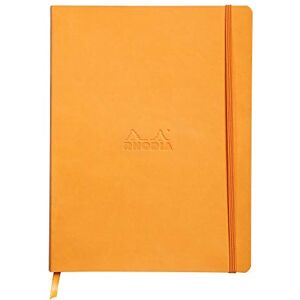 Rhodia 117565C Orange Flexible Notebook 19x25 cm Dot Dot 160 pages Ivory Clairefontaine Paper 90 g/m Bookmark, Elastic Closure Faux Leather Cover rama Collection Rhodia 117565C Orange Flexible Notebook 19x25 cm Dot Dot 160 pages Ivory Clairefontaine Paper 90 g/m Bookmark, Elastic Closure Faux Leather Cover rama Collection