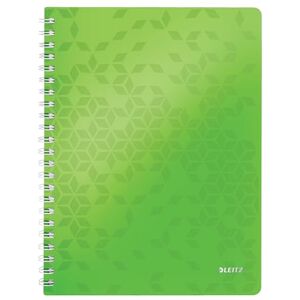 Leitz 46370054 A4 Flexible Cover Notebook, Green, Wire Bound, 80 Sheets, Ruled, 80 gsm Ivory Paper, WOW Range Leitz 46370054 A4 Flexible Cover Notebook, Green, Wire Bound, 80 Sheets, Ruled, 80 gsm Ivory Paper, WOW Range