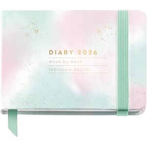 Miquelrius 2026 Week to View Diary, Pocket Pocket (105 x 74 mm), Weekly Planning, Hard Cardboard Cover, Spiral, Elastic Closure, Paper 80 g/m², Catalan-EN-PT, Gradient Miquelrius 2026 Week to View Diary, Pocket Pocket (105 x 74 mm), Weekly Planning, Hard Cardboard Cover, Spiral, Elastic Closure, Paper 80 g/m², Catalan-EN-PT, Gradient