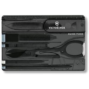 Victorinox Swiss Card, Swiss Army Card Knife, Multi Tool Credit Card Size, 10 Functions, Pen, Scissors, Black Transparent Victorinox Swiss Card, Swiss Army Card Knife, Multi Tool Credit Card Size, 10 Functions, Pen, Scissors, Black Transparent