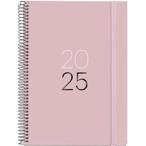 Miquelrius 2025 Diary, 155 x 213 mm, Week to View Agenda, Laminated Cardboard Cover, Spiral, Elastic Closure, Paper 80 g/m², Catalan, English and Portuguese, Sand Miquelrius 2025 Diary, 155 x 213 mm, Week to View Agenda, Laminated Cardboard Cover, Spiral, Elastic Closure, Paper 80 g/m², Catalan, English and Portuguese, Sand