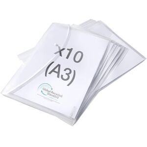 Rapesco 1817 ECO Popper Wallets, A3, Clear Transparent, Pack of 10 Rapesco 1817 ECO Popper Wallets, A3, Clear Transparent, Pack of 10