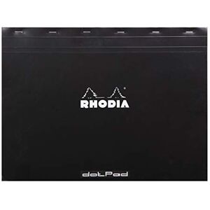 Rhodia 38559C Stapled Notepad Dot pad N°38 Black A3 Dot Dotted 80 Detachable Sheets White Clairefontaine Paper 80 g/m Soft and Resistant Coated Card Cover Basics, 420x318mm Rhodia 38559C Stapled Notepad Dot pad N°38 Black A3 Dot Dotted 80 Detachable Sheets White Clairefontaine Paper 80 g/m Soft and Resistant Coated Card Cover Basics, 420x318mm