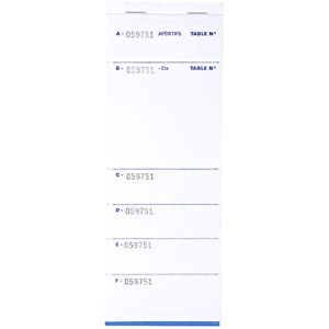 Exacompta Ref. 96208E Pack of 5 Brasserie pads 50 carbonless sheets numbered in triplicate Format 9.6 x 26 cm - Exacompta Ref. 96208E Pack of 5 Brasserie pads 50 carbonless sheets numbered in triplicate Format 9.6 x 26 cm -