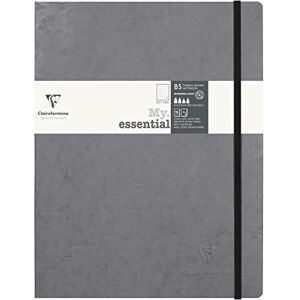 Clairefontaine 794435C Collection Age Bag One Stitched My.Essential Elastic Notebook Grey B5 19x25 cm 192 DOT Numbered Pages Paper Ivory 90 g Glossy Leather Grain Cover Card Clairefontaine 794435C Collection Age Bag One Stitched My.Essential Elastic Notebook Grey B5 19x25 cm 192 DOT Numbered Pages Paper Ivory 90 g Glossy Leather Grain Cover Card
