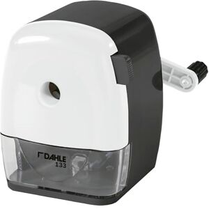 Dahle 133 Manual Standard and Oversized Pencil Sharpener Adjustable Point, Shavings Cup, Mounting Clamp for Home and Office Use Black White Dahle 133 Manual Standard and Oversized Pencil Sharpener Adjustable Point, Shavings Cup, Mounting Clamp for Home and Office Use Black White