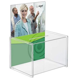 Sigel VA150 Promotional Box / Suggestion Box, 22.5 x 30 x 17 cm, with instert panel for A4, acrylic, transparent Sigel VA150 Promotional Box / Suggestion Box, 22.5 x 30 x 17 cm, with instert panel for A4, acrylic, transparent