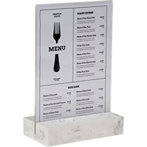 Europel Sign Holder White Polystone Base Crystal Clear Acrylic A5 T Stand Two Sided Presentation Poster Menu Brochure Restaurant Hotel Conference Europel Sign Holder White Polystone Base Crystal Clear Acrylic A5 T Stand Two Sided Presentation Poster Menu Brochure Restaurant Hotel Conference