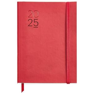 Miquelrius 2025 Diary, Yearly Diary 155 x 213 mm, Week to View Agenda, Flexible Cover with Stitched Leather, 80 g/m² Paper, Catalan, English and Portuguese, Red Miquelrius 2025 Diary, Yearly Diary 155 x 213 mm, Week to View Agenda, Flexible Cover with Stitched Leather, 80 g/m² Paper, Catalan, English and Portuguese, Red