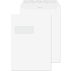 Blake Premium Business C4 324 x 229 mm 120 gsm Peel and Seal Window Pocket Envelopes (31892) Ice White Wove Pack of 250 Blake Premium Business C4 324 x 229 mm 120 gsm Peel and Seal Window Pocket Envelopes (31892) Ice White Wove Pack of 250