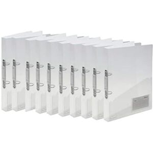 Rexel A4 Clear Ice 2 Ring Binders, Pack of 10, White Rexel A4 Clear Ice 2 Ring Binders, Pack of 10, White