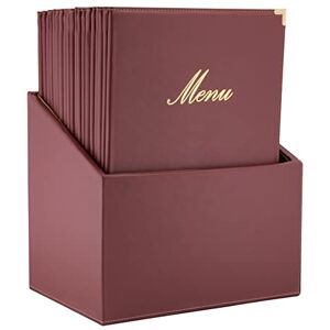 Securit Premium Faux Leather A4 Menu Holder Pack of 20 4 Pages Display Folder Ideal for Restaurants, Café, Bar Wine Red Colour Leather Box Securit Premium Faux Leather A4 Menu Holder Pack of 20 4 Pages Display Folder Ideal for Restaurants, Café, Bar Wine Red Colour Leather Box