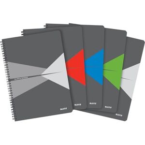 Leitz Office College Pad (Pack of 5) A4 Lined Notebook with Cardboard Cover, Spiral Binding, 180 Pages / 90 Sheets of FSC-Certified Paper (80 g/m²), For Office & School, Assorted Colours, 46481099 Leitz Office College Pad (Pack of 5) A4 Lined Notebook with Cardboard Cover, Spiral Binding, 180 Pages / 90 Sheets of FSC-Certified Paper (80 g/m²), For Office & School, Assorted Colours, 46481099