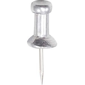Advantus GEM CPAL3 Aluminum Head Push Pins, Aluminum, Silver, 3/8" (Box of 100) Advantus GEM CPAL3 Aluminum Head Push Pins, Aluminum, Silver, 3/8" (Box of 100)