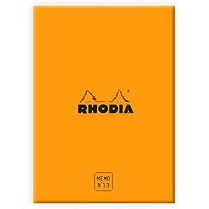 Rhodia 194053C Memo Pad Box N°13 Orange A6 11.5 x 16 cm Ruled 240 Sheets 80g/m Practical and Compact time Collection Rhodia 194053C Memo Pad Box N°13 Orange A6 11.5 x 16 cm Ruled 240 Sheets 80g/m Practical and Compact time Collection